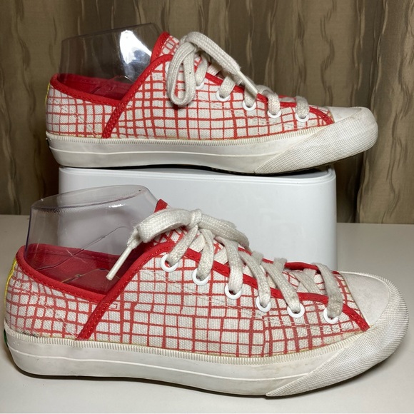 Kate Spade Saturday PF Flyers Women's 7 Lace Up Cap Toe Checked Canvas Sneakers - Picture 5 of 16